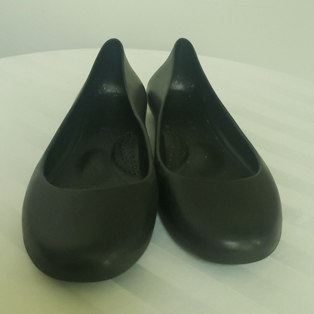 Okabashi Shoes Womens sz 7 Black Rubber Slip On Round Toe Casual Ballet Flats